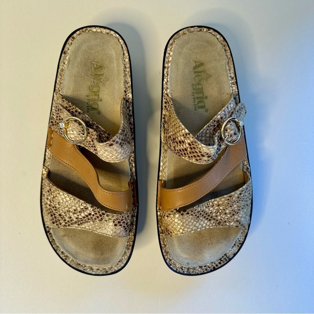 Alegria Colette Posh Gold Sandal Size 7-7.5 EU 37 - Picture 2 of 12